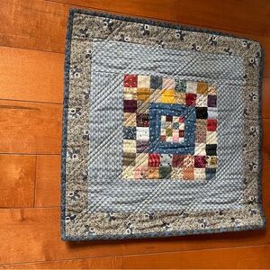 Patchwork Quilted table piece in Blue and Multi-Color